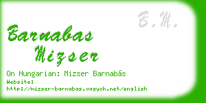 barnabas mizser business card